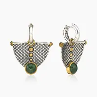 Серебряные серьги «Нефритовый Парус» Серебряные серьги «Нефритовый Парус»