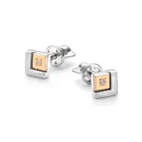 Серебряные серьги-пусеты с бриллиантом