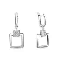 Серьги из серебра с фианитами