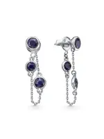 Серьги из серебра с сапфирами