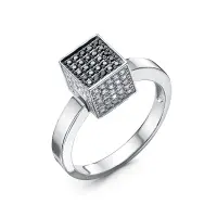Кольцо из серебра с фианитами «Куб»