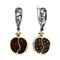 Серьги из серебра с гранатами Серьги из серебра с гранатами