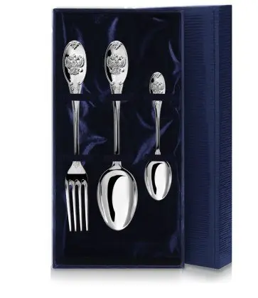 Серебряный набор столовый «Единство» 3 предмета с чайной ложкой