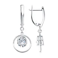 Серьги из серебра с фианитами Серьги из серебра с фианитами