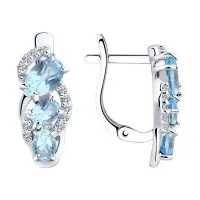 Серьги Sokolov из серебра с топазами и фианитами