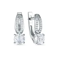 Серьги из серебра с фианитами