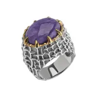 Кольцо из серебра с чароитом