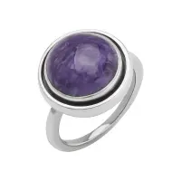 Кольцо из серебра с чароитом