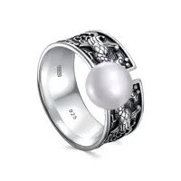 Кольцо из серебра с жемчугом