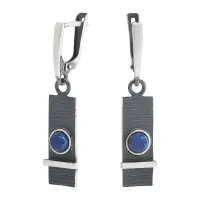 Серебряные серьги с лазуритом «Геометрия»