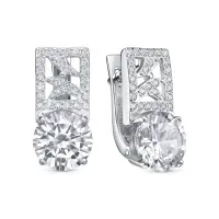 Серьги из серебра с фианитами