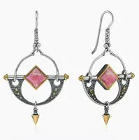 Серьги из серебра с камнем тулит Серьги из серебра с камнем тулит