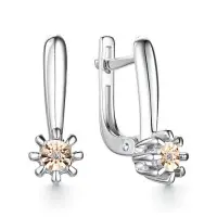 Серьги серебряные с бриллиантами