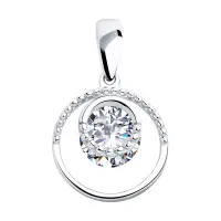 Подвеска из серебра с фианитами