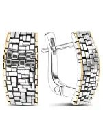 Серебряные серьги с позолотой