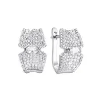 Серебряные серьги с фианитами