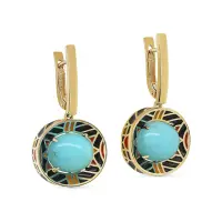 Серебряные серьги с амазонитом «Сокровища Банту»