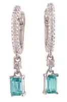 Серьги из серебра с фианитами и апатитом Серьги из серебра с фианитами и апатитом