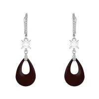 Серьги из серебра с керамикой и фианитами Серьги из серебра с керамикой и фианитами