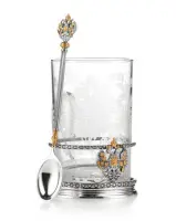 Подстаканник «Символ» из серебра с ложкой Подстаканник «Символ» из серебра с ложкой