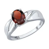 Кольцо из серебра с гранатом