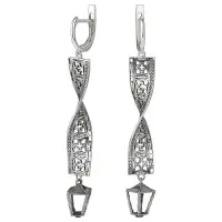 Длинные серьги из серебра «Набережная реки Мойки»