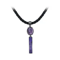 Колье из серебра с чароитом на шнурке