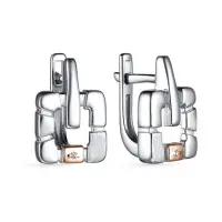 Серьги из серебра с бриллиантом Серьги из серебра с бриллиантом