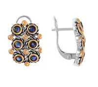 Серебряные серьги с натуральным сапфиром Серебряные серьги с натуральным сапфиром