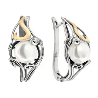 Серьги серебряные с жемчугом Серьги серебряные с жемчугом