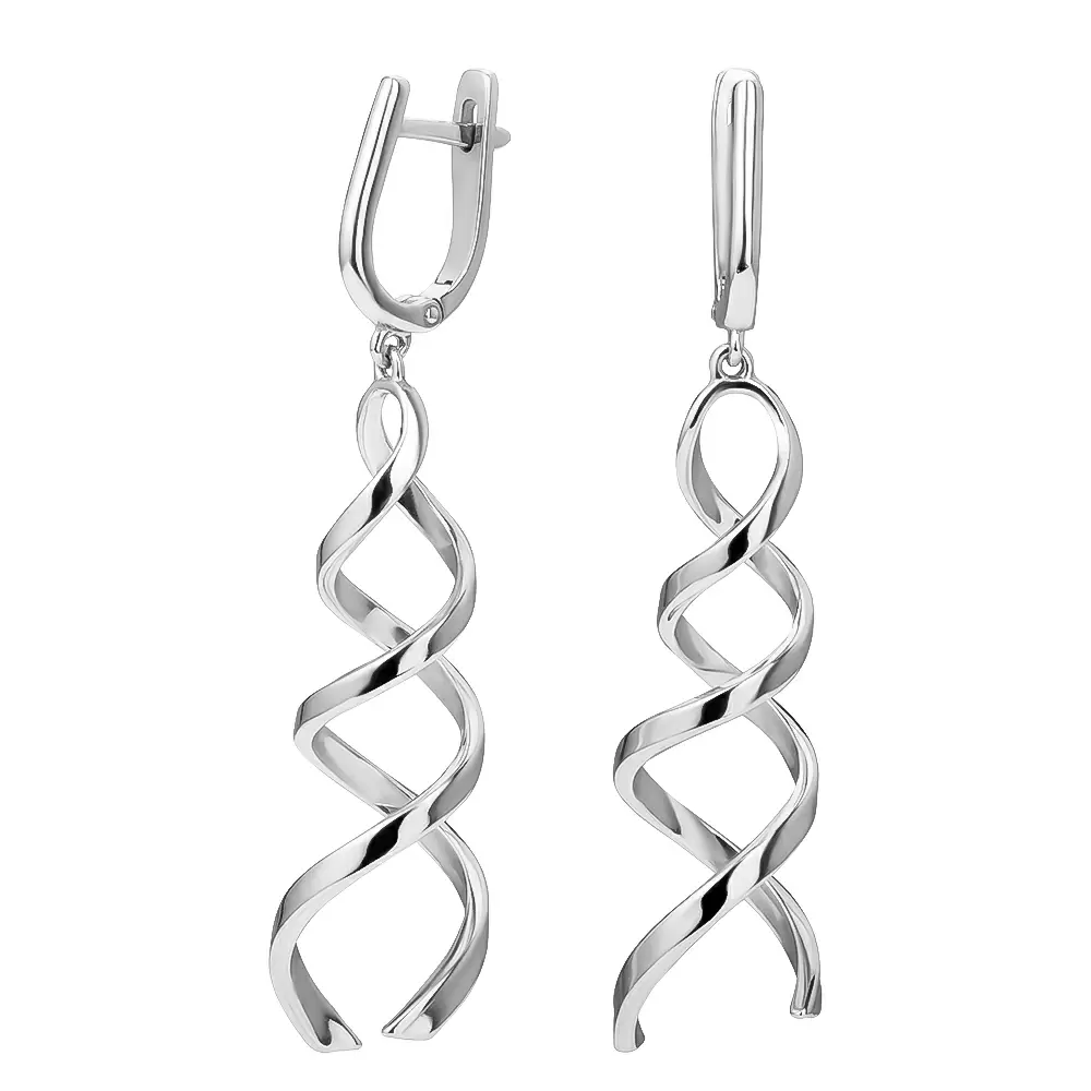 Серьги из серебра «Спираль»