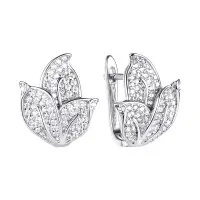 Серьги из серебра с фианитами Серьги из серебра с фианитами