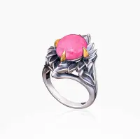 Серебряное кольцо «Тулитовый Флер» с тулитом Серебряное кольцо «Тулитовый Флер» с тулитом