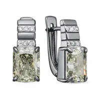 Серьги из серебра с бриллиантами и фианитами