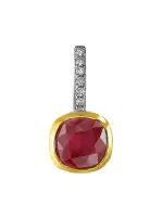 Серебряная подвеска с рубином и фианитами Серебряная подвеска с рубином и фианитами
