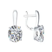 Серебряные серьги Sokolov с фианитом