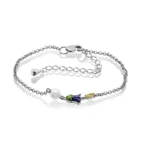 Браслет из серебра с жемчугом «Колокольчик»