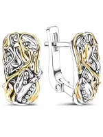 Серьги из серебра с позолотой Серьги из серебра с позолотой
