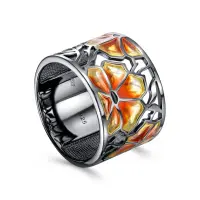 Кольцо из серебра с эмалью «Цветок» Кольцо из серебра с эмалью «Цветок»