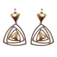 Серебряные серьги с позолотой «Гламур»