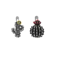 Серьги из серебра с эмалью «Кактусы»