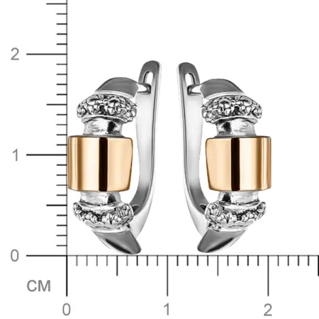 Серьги из серебра с позолотой