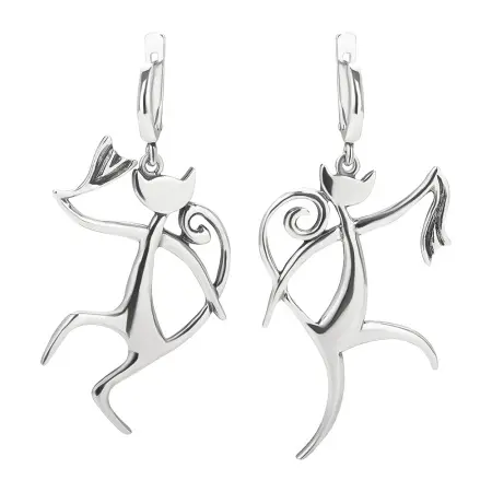 Серебряные серьги «Танец»