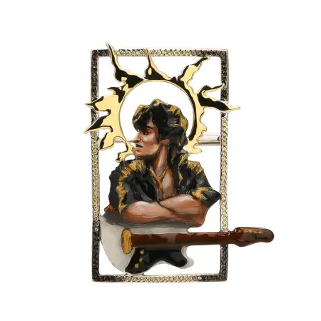 Брошь из серебра «Виктор Цой»