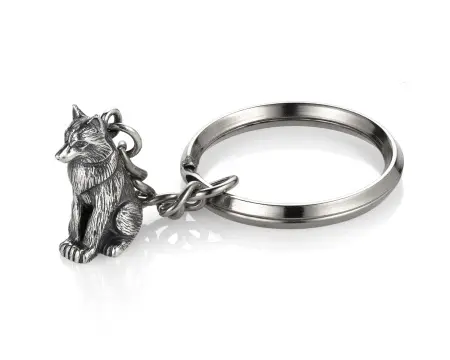 Серебряный брелок для ключей «Волк»