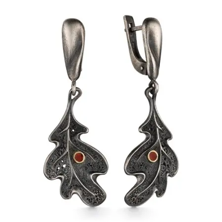 Серебряные серьги «Дубовые листья»