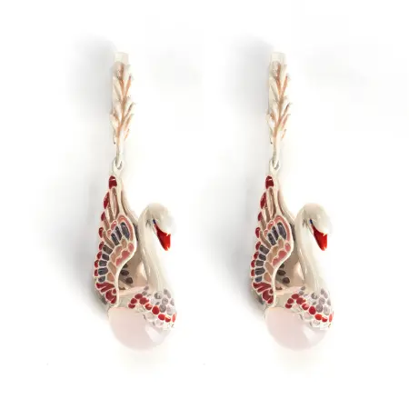 Серебряные серьги «Лебеди»