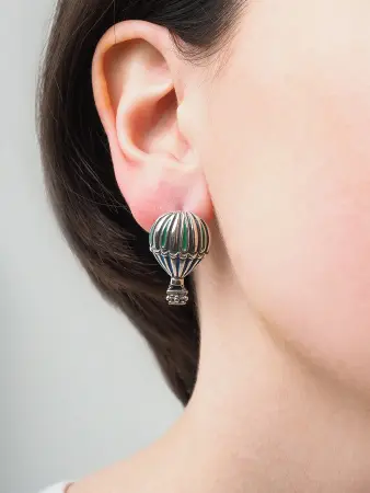Серьги из серебра с эмалью «Воздушные шары»