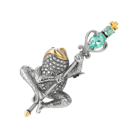 Серебряная брошь «Лягушка»