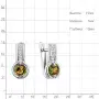 Серьги из серебра с султанитами и фианитами